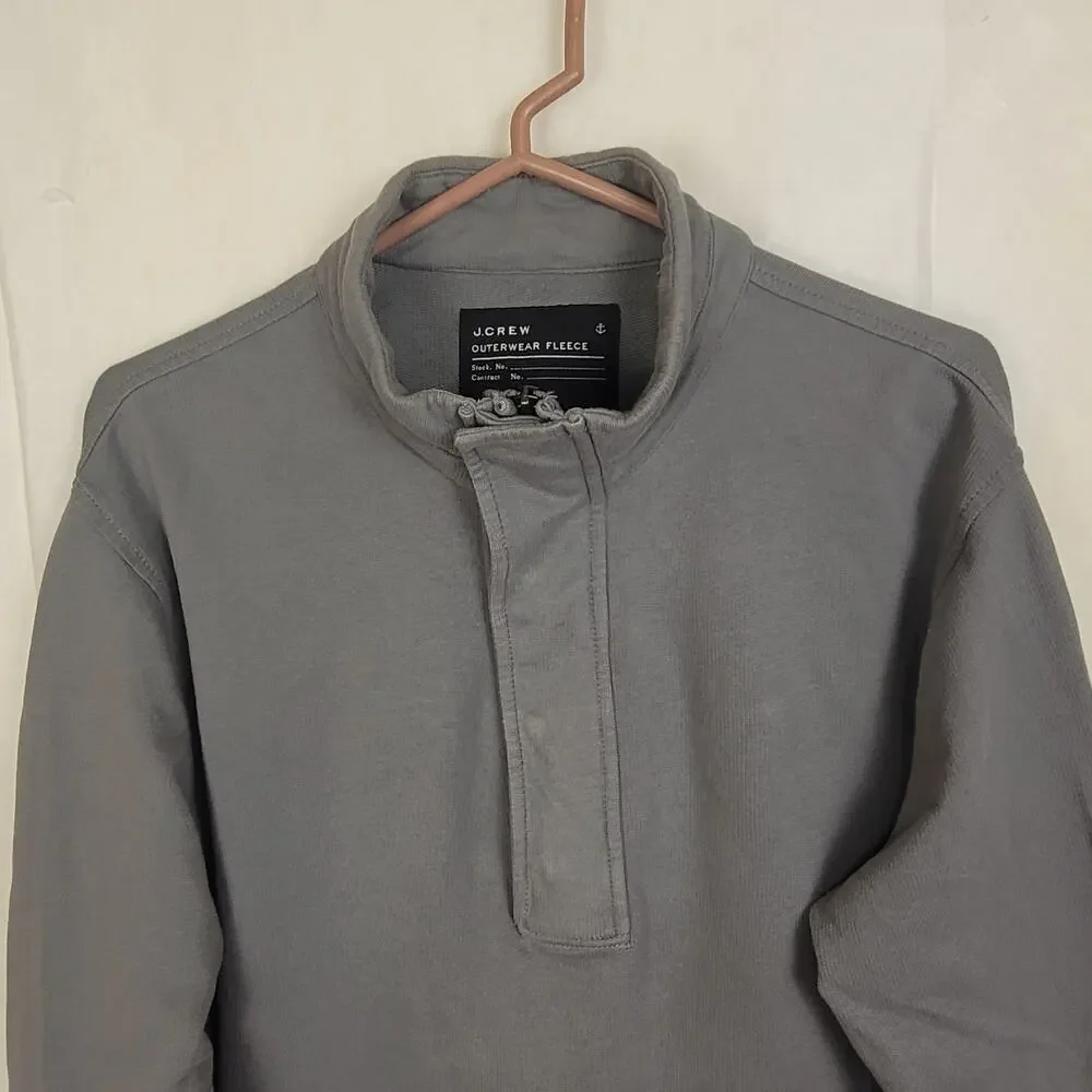 J.Crew Outerwear Fleece grey quarter zip pullover top size Med Minimal Classic